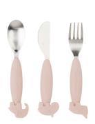 Easy-Grip Cutlery Set Deer Friends Powder Home Meal Time Cutlery Pink ...