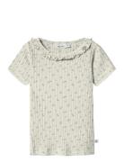 Nmfhulla Hua Ss Slim Top Lil Tops T-Kortærmet Skjorte Cream Lil'Atelie...