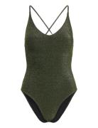 Swimsuit Naila Lurex Badedragt Badetøj Green Lindex