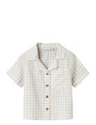 Nmmhalom Nreg Ss Shirt Box Tops Shirts Short-sleeved Shirts White Name...