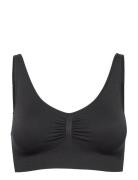 Seamless Soft Bh Lingerie Bras & Tops Soft Bras Tank Top Bras Black Li...