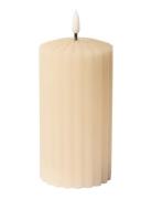 Striped Led Pillar Candle Home Decoration Candles Led Candles Beige C'...