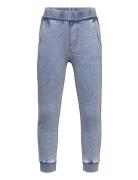 Mjukisbyxor Med Denim-Look Bottoms Sweatpants Blue Lindex