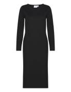 Viarmer L/S Long Dress Knælang Kjole Black Vila