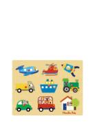 Button Puzzle 9 Pcs - Transports Toys Puzzles And Games Puzzles Wooden...