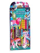 12 Colour Pencils - Double Sided Neon Metallic - Magical Creatures Toy...