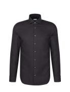 Spread Kent 98 Tops Shirts Business Black Seidensticker