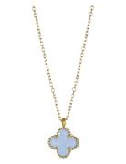 Clover Necklace Accessories Jewellery Necklaces Dainty Necklaces Blue ...