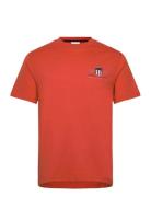 Reg Archive Shield Emb Ss T-Shirt Tops T-Kortærmet Skjorte Orange GANT
