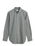 Reg Poplin Micro Check Shirt Tops Shirts Casual Green GANT