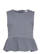 T-Shirt - Peplum Tops Blouses & Tunics Grey Mango