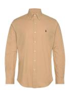Custom Fit Stretch Poplin Shirt Tops Shirts Casual Brown Polo Ralph La...