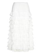 Frilled Maxi Skirt Skirts Maxi Skirts White Weekday