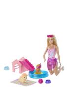 Puppy Pool Party Playset With Doll, Pool, Doghouse & Slide, 2 Pet Figu...