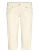 Ultra Low Rise Capri Trousers Bottoms Trousers Capri Trousers Cream Mo...