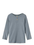 Nmmkab Ls Top Noos Tops T-shirts Long-sleeved T-Skjorte Blue Name It