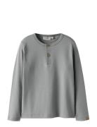 Nmmgayo Sar Ls Slim Top Lil Tops T-shirts Long-sleeved T-Skjorte Grey ...