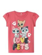 Nmfjessy Petshop Ss Top Cplg Tops T-Kortærmet Skjorte Pink Name It