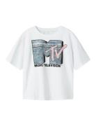 Nkfjibbi Mtv Ss Rlx Top Box Cplg Tops T-Kortærmet Skjorte White Name I...