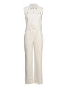 Julia Rigid Denim Jumpsuit Bottoms Jumpsuits Cream WOOD WOOD