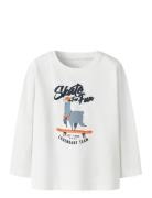 Nmmvux Ls Top Tops T-shirts Long-sleeved T-Skjorte White Name It