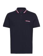 Hilfiger Tipped Reg Polo Tops Polos Short-sleeved Black Tommy Hilfiger