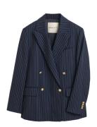 Pinstripe Reg Club Blazer Blazers Double Breasted Blazers Navy GANT