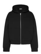 Over D Scuba Zip-Hoodie Tops Sweatshirts & Hoodies Hoodies Black Weekd...