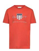 Archive Shield Ss T-Shirt Tops T-Kortærmet Skjorte Orange GANT