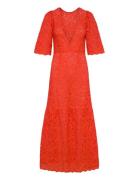 Heavy Lace Dress Maxikjole Festkjole Red Stella Nova