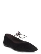 Sway Slit Black Leather Ballet Flats Ballerinasko Ballerinaer Brown AL...