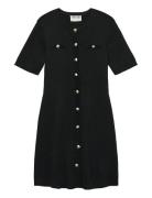 Awpicco 2/4 O-Neck Short Knit Dress Kort Kjole Black Vero Moda