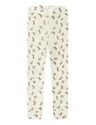 Nmfwang Wool Rib Legging Aop Bottoms Leggings Cream Name It
