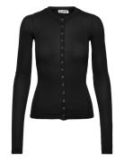 Slim Long-Sleeved Butt D Cardigan Tops Knitwear Cardigans Black Weekda...