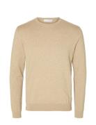 Slhberg Crew Neck Noos Tops Knitwear Round Necks Cream Selected