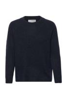 Slflulu Ls Knit O-Neck Noos Tops Knitwear Jumpers Navy Selected