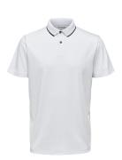 Slhleroy Ss Polo Noos Tops Polos Short-sleeved White Selected