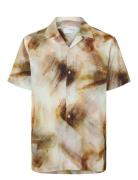 Slhreg-Air Shirt Ss Mix W Tops Shirts Short-sleeved Multi/patterned Se...
