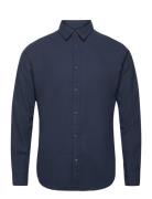 Slhslimowen-Flannel Shirt Ls Noos Tops Shirts Casual Navy Selected