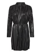 Slfnaline Ls High Neck Short Plisse Dres Kort Kjole Black Selected