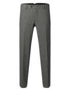 Slhslim-Reed Wool Trs Noos Bottoms Trousers Formal Grey Selected