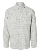 Slh-Twill Mix Overshirt Ls Tops Overshirts White Selected