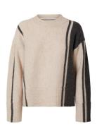 Slfalva Ls O-Neck Knit Tops Knitwear Jumpers Beige Selected