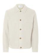 Slhnealy Ls Knit Shirt Jacket Noos Uldjakke Jakke Beige Selected