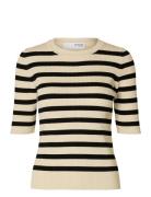 Slfmali 2/4 Knit O-Neck Tops Knitwear Jumpers Cream Selected