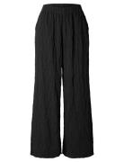 Slfcoria Hw Wide Pant B Bottoms Trousers Wide Leg Black Selected