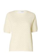 Slfhelen 2/4 Knit O-Neck Tops Knitwear Jumpers Cream Selected