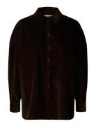 Slfruna Corduroy Shirt Tops Overshirts Brown Selected