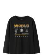 Nkmvictor Ls Rlx Top Tops T-shirts Long-sleeved T-Skjorte Black Name I...