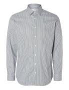 Slhslim-Performance Shirt Ls Noos Tops Shirts Business Blue Selected
